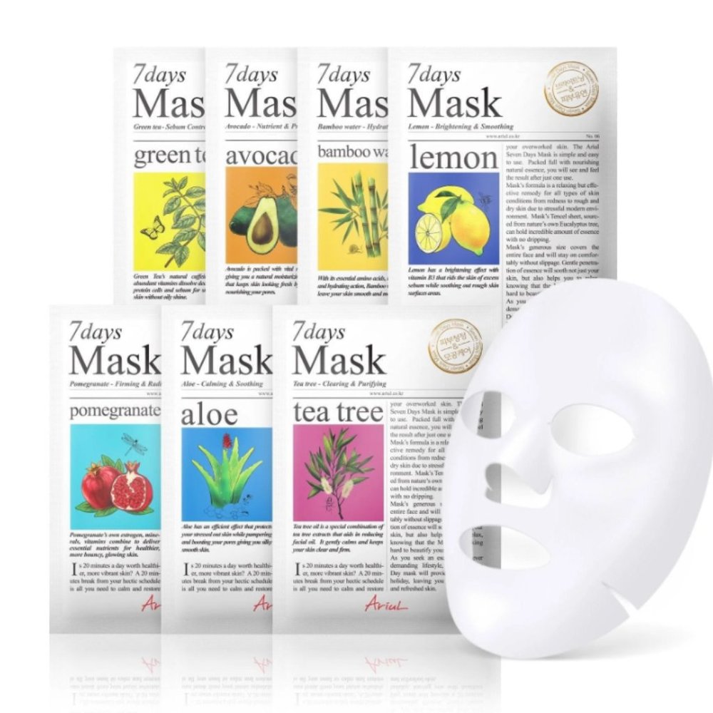 Ariul 7 Days Facial Mask Pack SET OF 7 CELLULOSE SHEET MASKS - NEW - LAST ONE